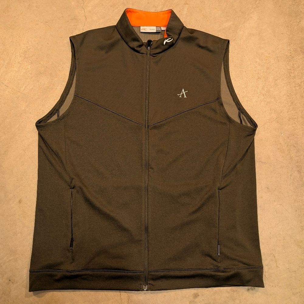 Kjus Westport Vest Men's 2XL Green Golf Club Crest Full Zip